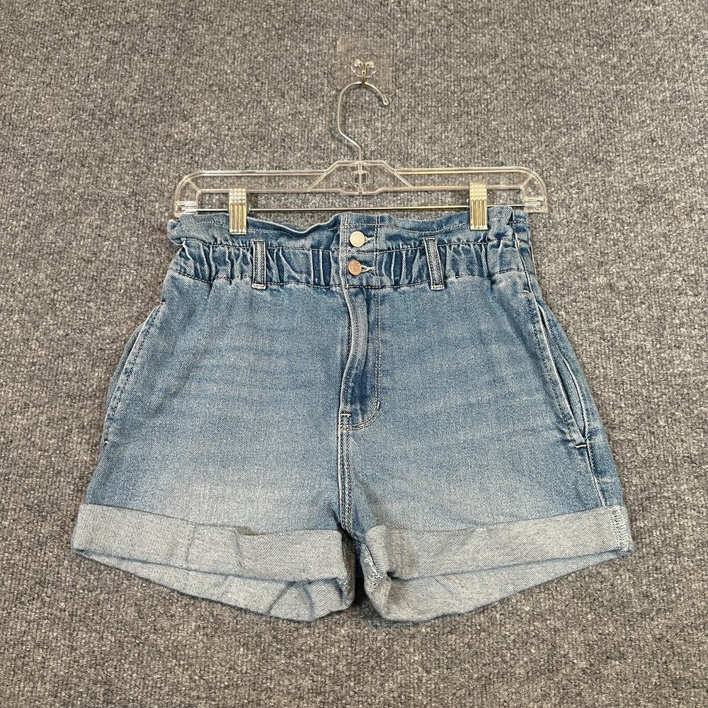 Hollister Shorts Womens 3 Blue Denim Jean‎ Stretch Waist High Rise Mom Short